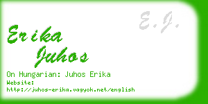 erika juhos business card